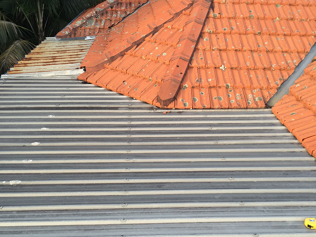 Before - Metal Roof With Water Leak Damage