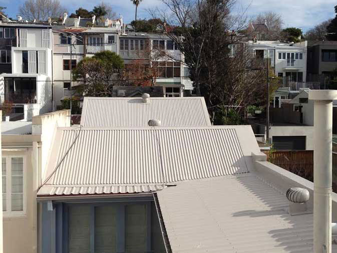 Colourbond Roof on Townhouse with Custom Flashing